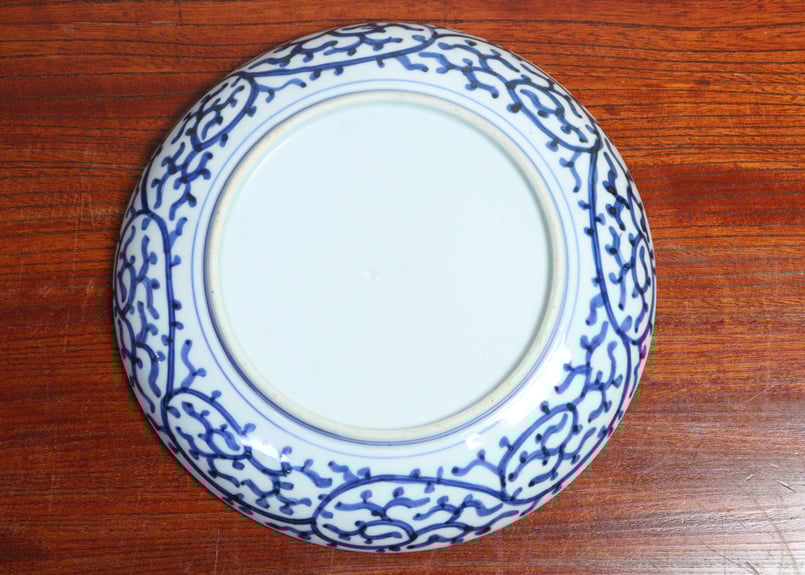 絵瀬戸皿 鶴と亀図 江戸時代 M1339 絵瀬戸皿 鶴と亀図 江戸時代