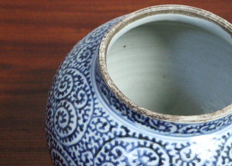 江戸中期染付蛸唐草文沈香壺 | 吉祥寺PukuPuku