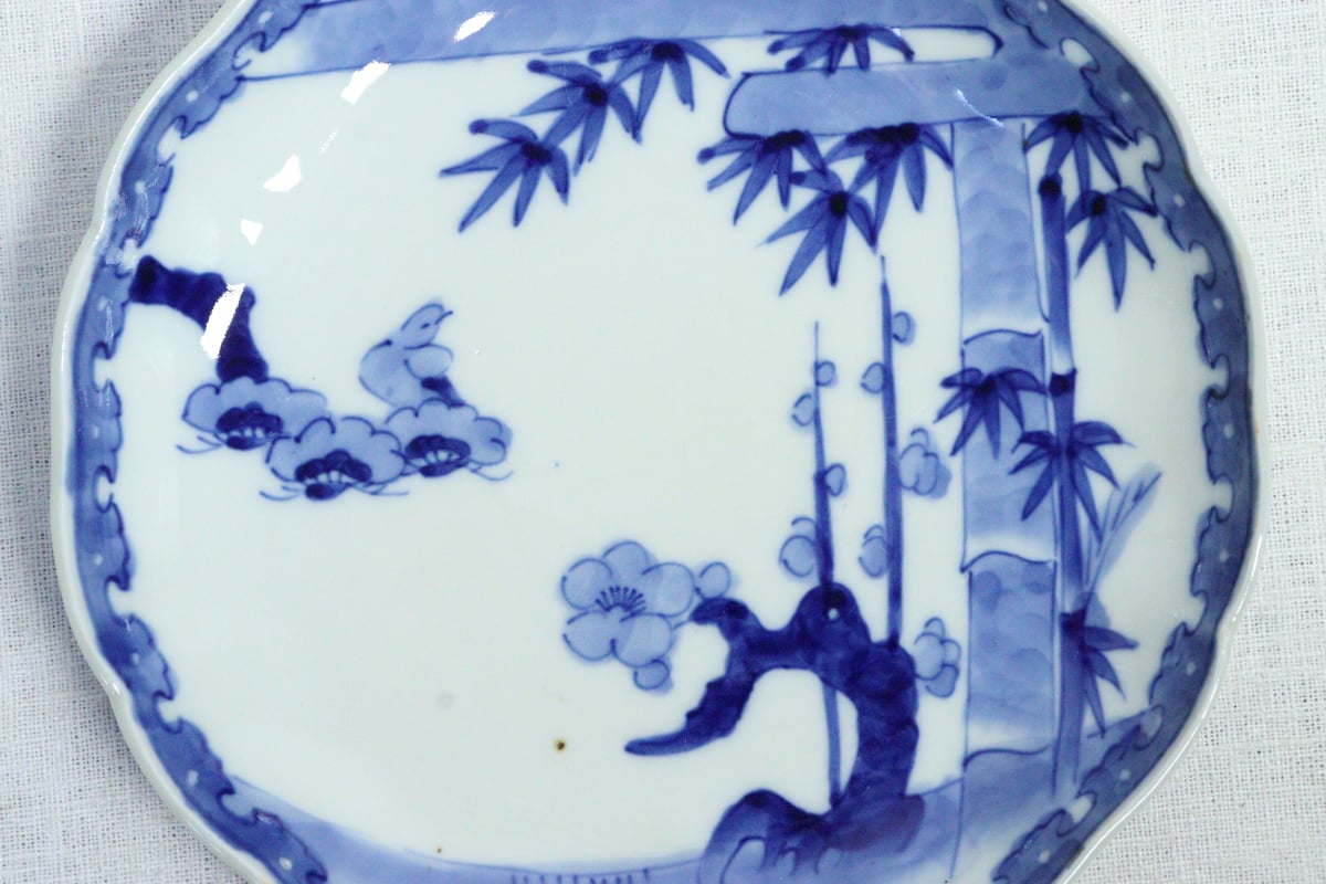 明治前期染付松竹梅図7寸皿 | 吉祥寺PukuPuku