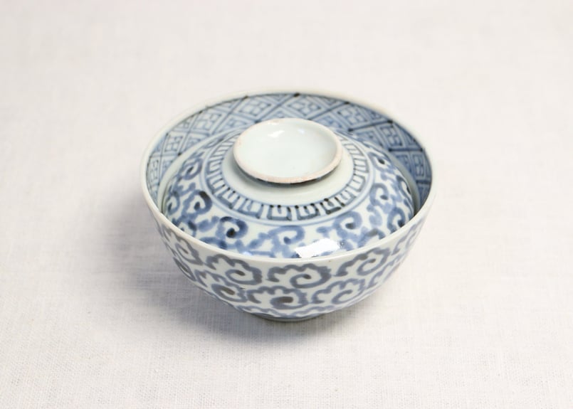 江戸後期手書き蓋付茶碗セット 江戸後期手書き蓋付茶碗セット 江戸後期