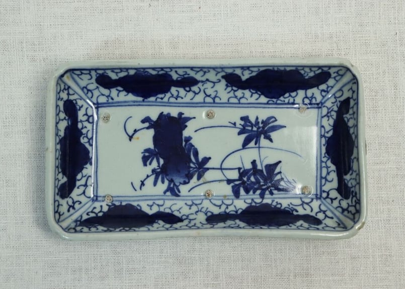 ◇希少美品 1880年頃（明治時代！古曽部焼き 素朴な染付 ぐい