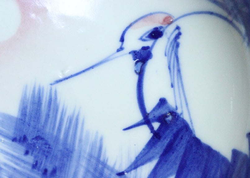 明治後期～大正染付松鶴図5寸皿 | 吉祥寺PukuPuku