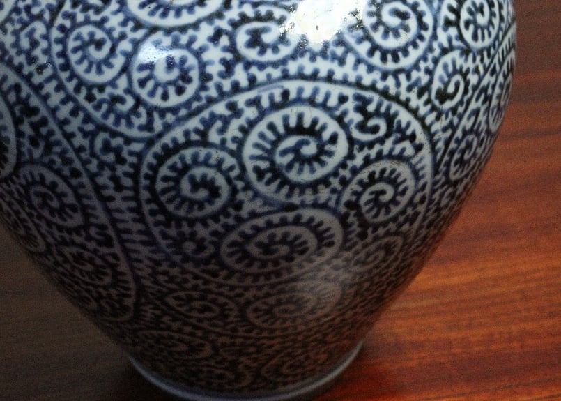 江戸中期染付蛸唐草文沈香壺 | 吉祥寺PukuPuku