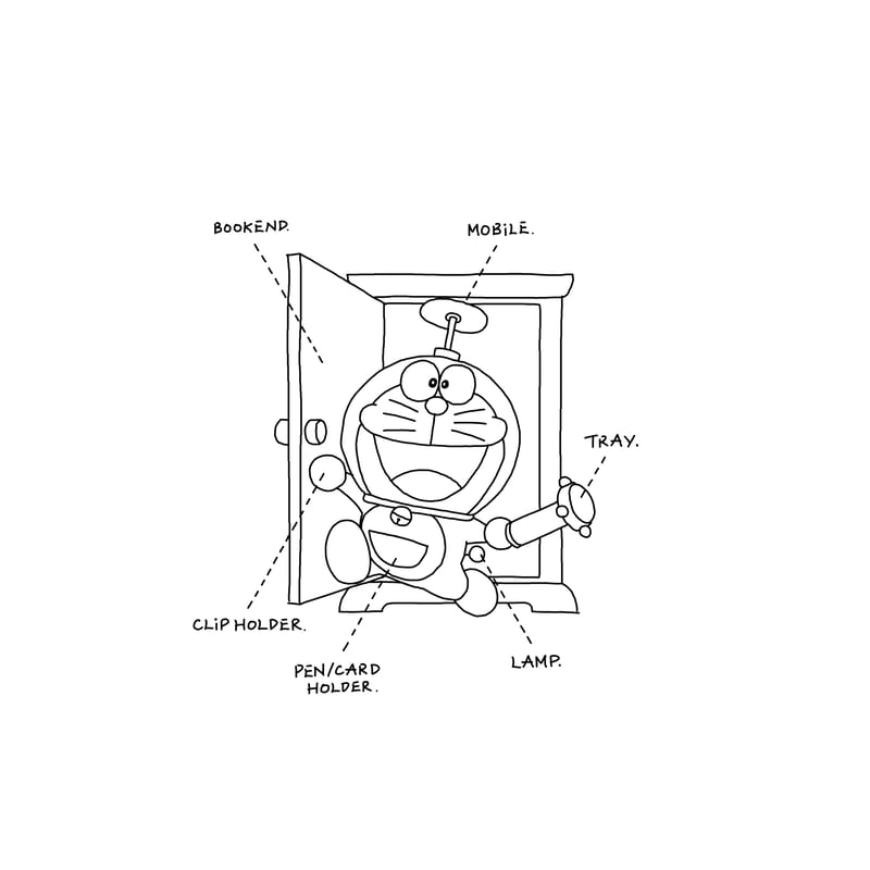 doraemon minimal desktop collection pen holder