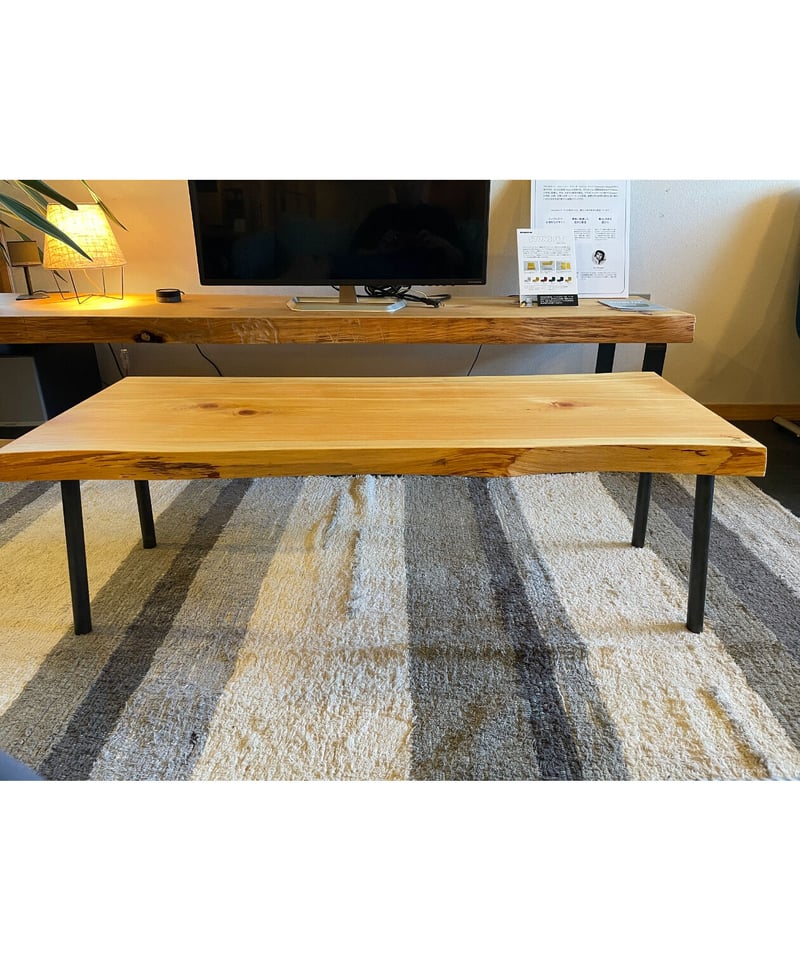 ヒノキ一枚板のローテーブル NO.1 | BROOK online store
