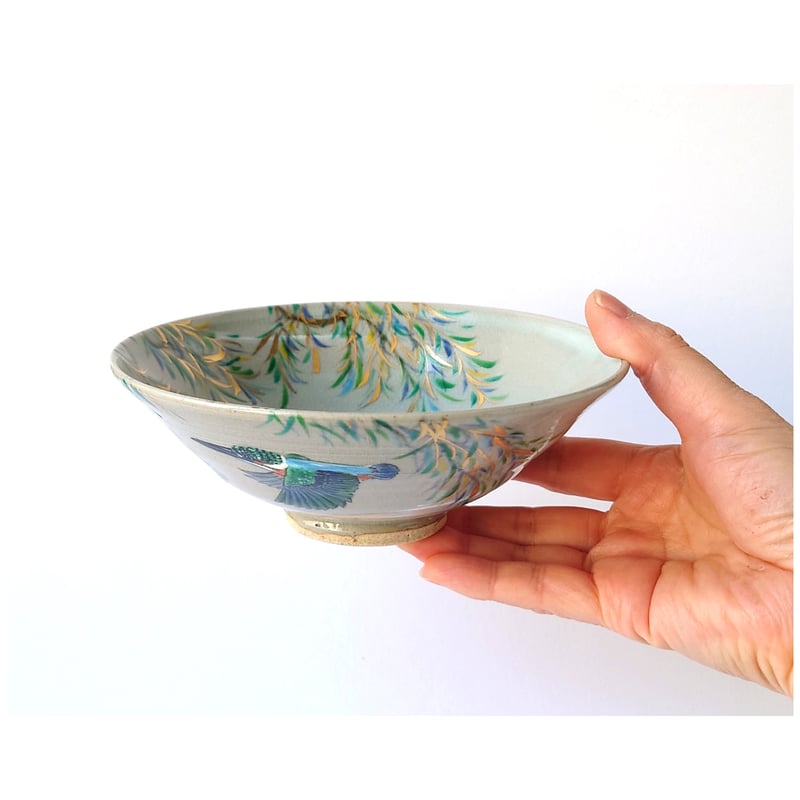 柳に翡翠図 茶碗｜山本 雄次 | ギャラリー洛中洛外