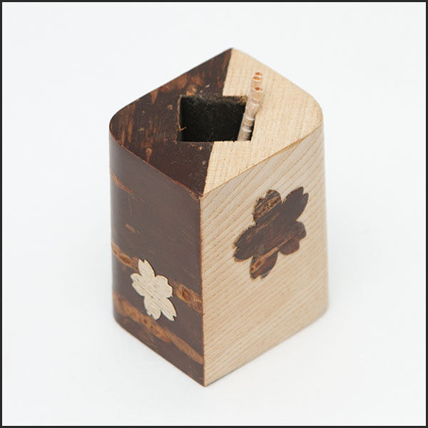 桜皮細工 ひし型楊枝立（樺細工）当店オリジナル商品 | 角館桜皮細工