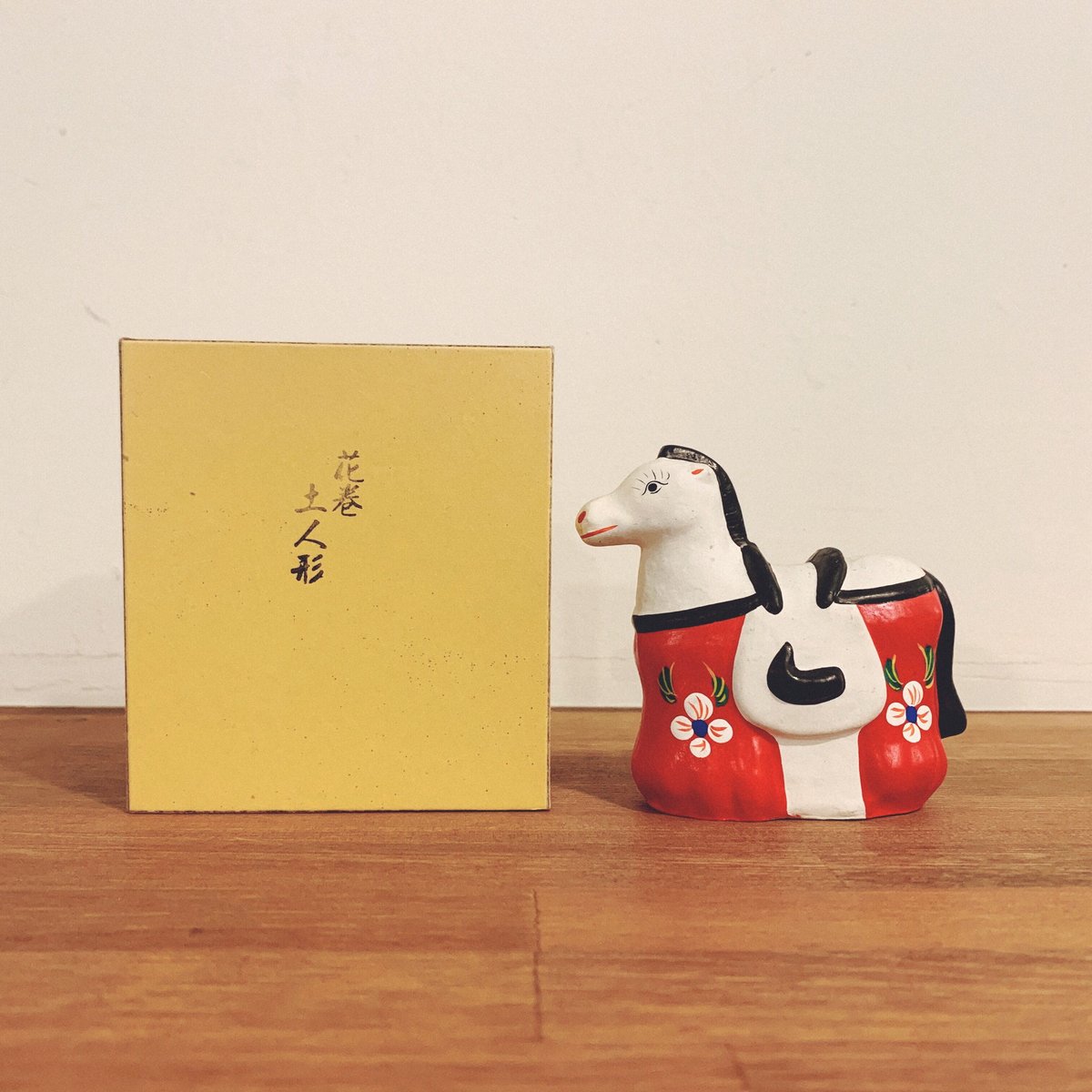 花巻人形/花巻土人形「不動明王」江戸後期〜明治初期頃 堤人形 附馬牛