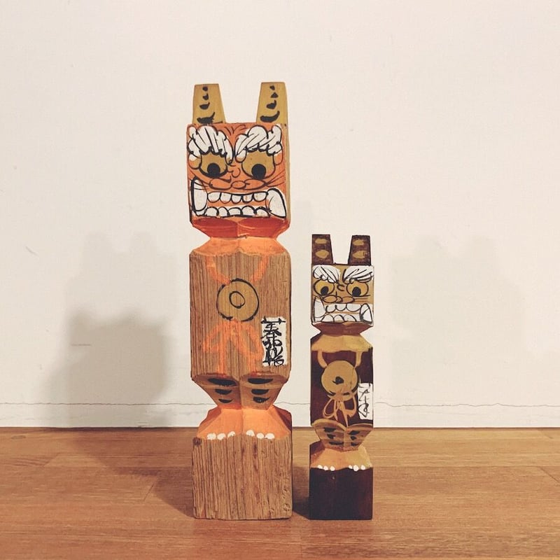 木彫『大津絵・鬼の念仏』(大) | 象々の郷土玩具