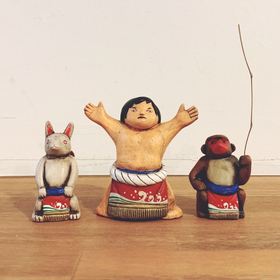 古い 土人形 金太郎 民芸 郷土人形 古道具 オブジェ アンティーク 古い