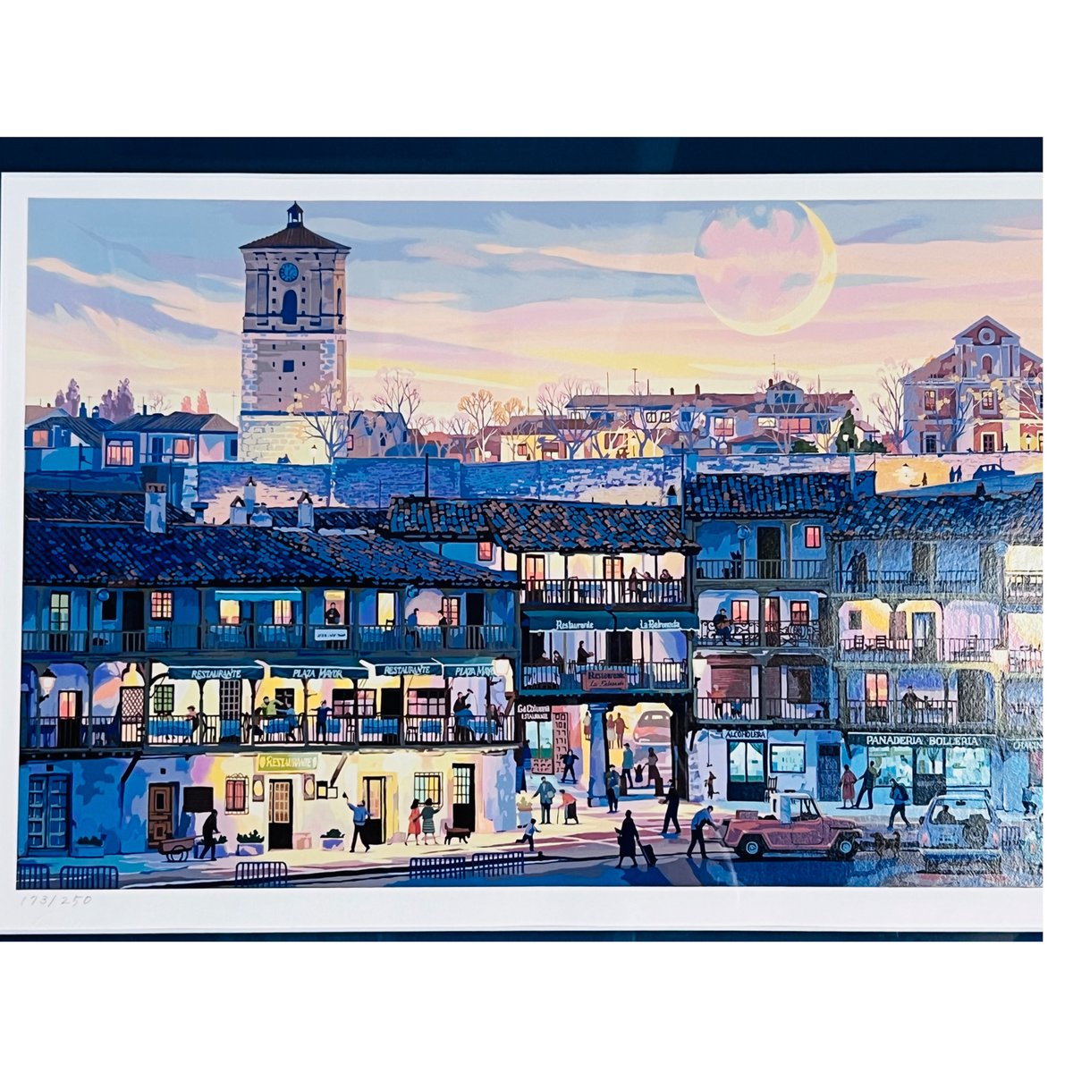 大人気 88cm 笹倉鉄平 大型 アートフレーム マヨール広場 (^^) 大人気