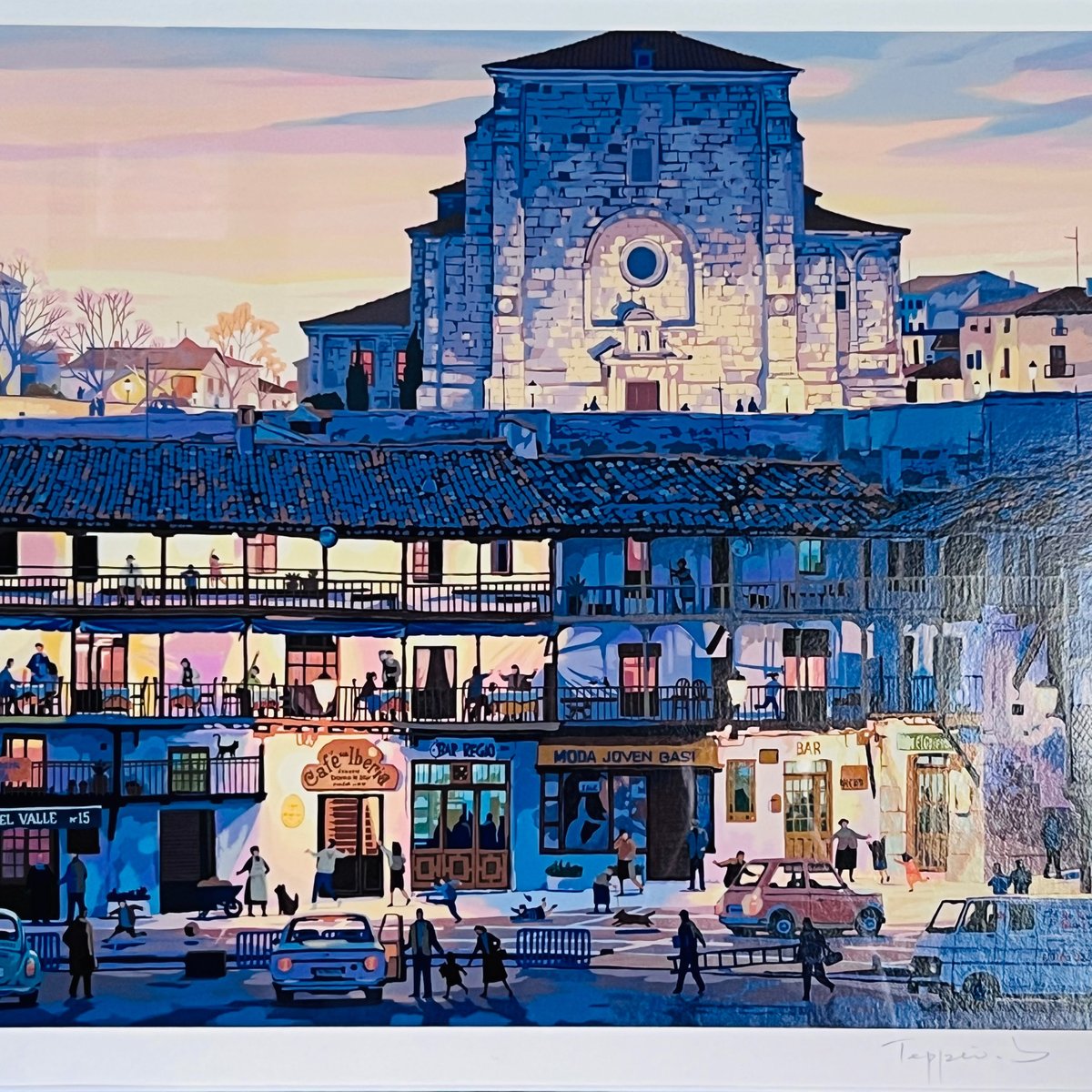 大人気 88cm 笹倉鉄平 大型 アートフレーム マヨール広場 (^^) 笹倉