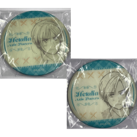 ヘタリア アニメガ限定 チェンジング缶バッジ 日本だらけですよっ! 2個