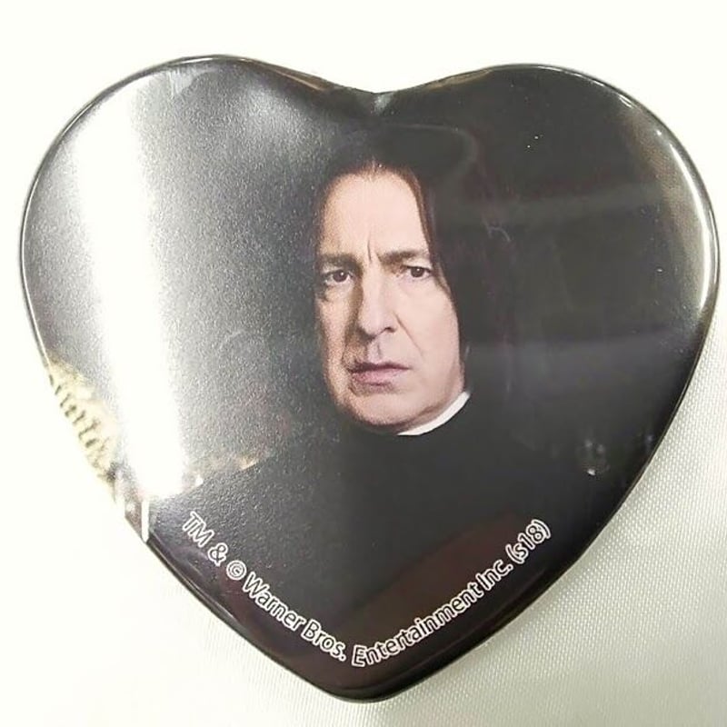 ハリーポッタースネイプ先生 ハート型缶バッジその1