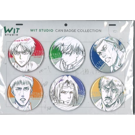 進撃の巨人 WIT STUDIO 第3弾 USJ 缶バッジ セット リヴァイ他 進撃の
