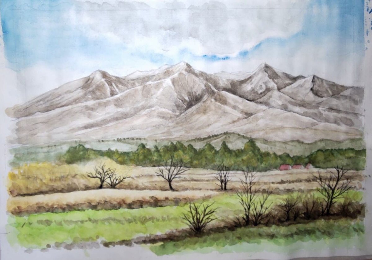 水彩画(F4サイズ、嵐電の風景) 水彩画(F4サイズ、嵐電の風景) 水彩画