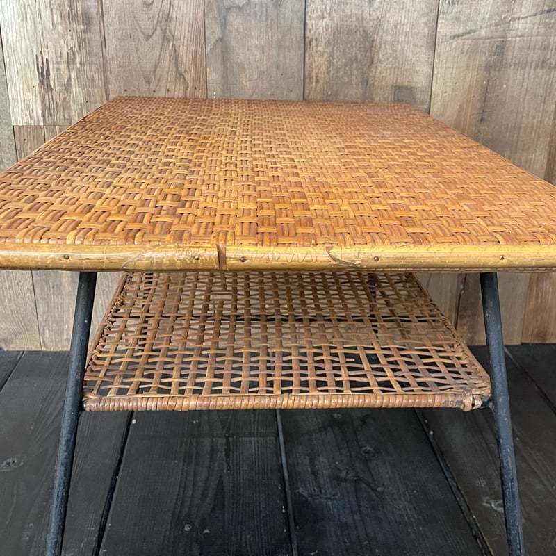 ラタン ローテーブル サイドテーブル フランスアンティーク | OGISHIMA