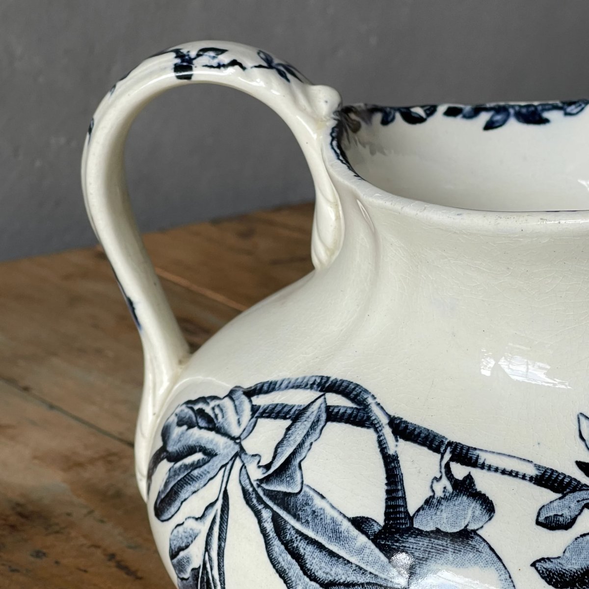 フランスアンティーク陶器ボトル//花瓶/花器/フラワーべース(86-56-1