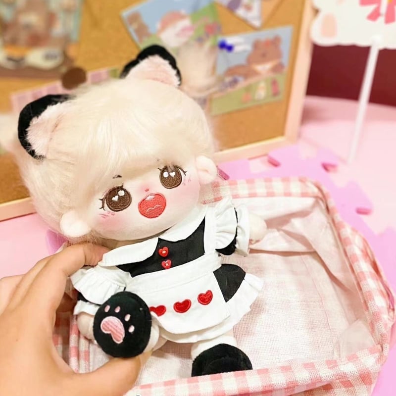 ミニ洋服 20cm 着せ替えぬいぐる服 メイドドレス ぬいぐるみ