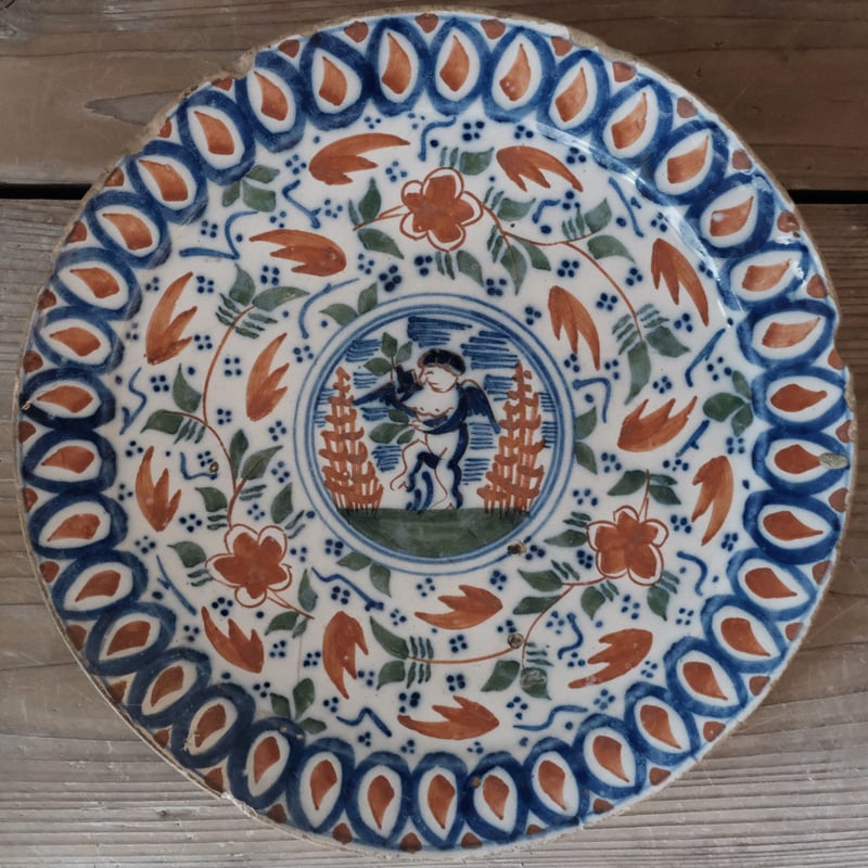 デルフト絵皿 オランダ18世紀 | 古物 鈍泥