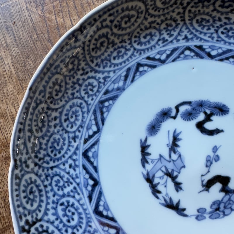 古伊万里 染付蛸唐草文 中皿 22.5㎝ 1枚 | Kaikaroman ONLINE STORE