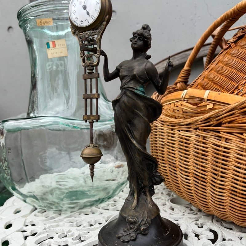 ◎西洋アンティーク ブロンズ像 (小物入れ) 置物 ミッドセンチュリー