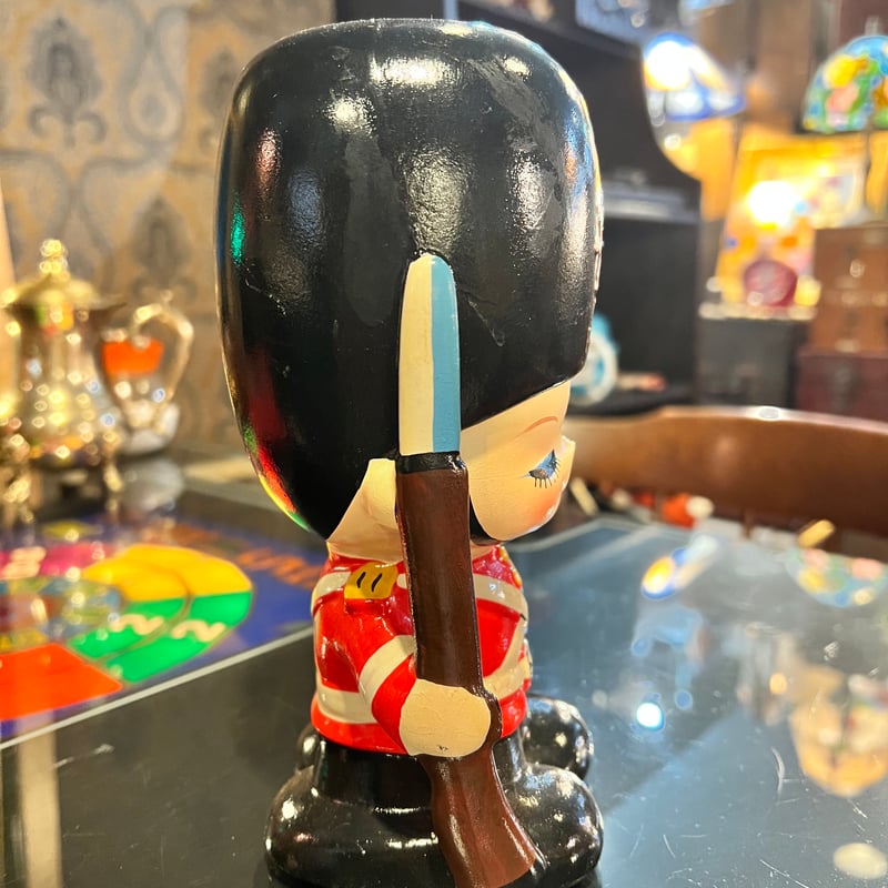 激レア 昭和レトロ 内藤ルネ 陶器 貯金箱 イギリス兵隊 衛兵