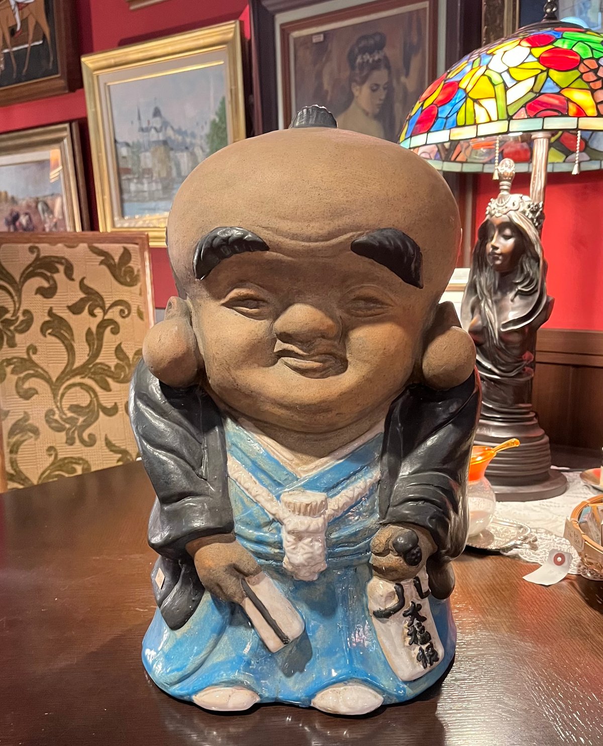 福助人形 陶器 縁起物 | アンティーク家具と喫茶キャバレーのネット