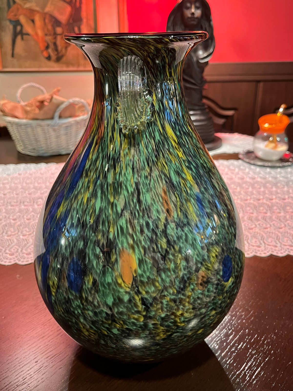 圧倒的な存在感、、、カメイガラス 壺型フラワーベース | アンティーク