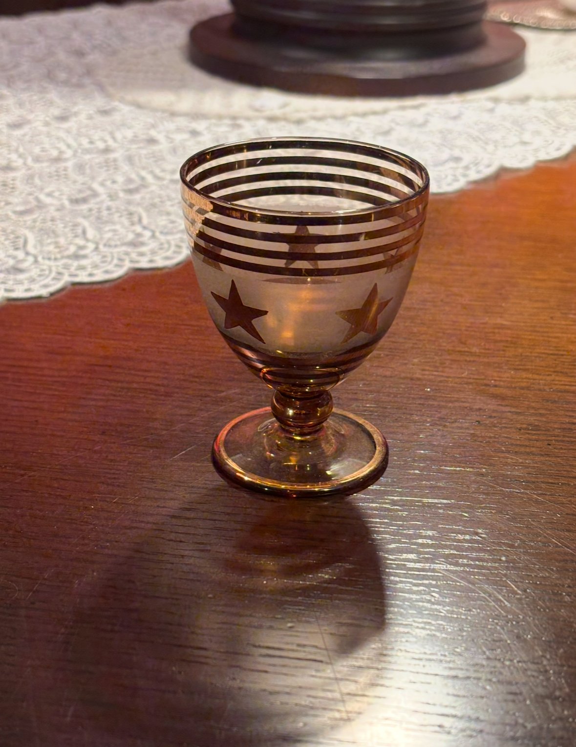 ボヘミアグラスセット 星柄のデキャンタ&ミニグラス5個セット