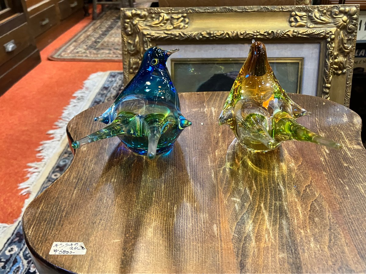 Multi Glass マルティグラス 鳥の置物 | アンティーク家具と喫茶