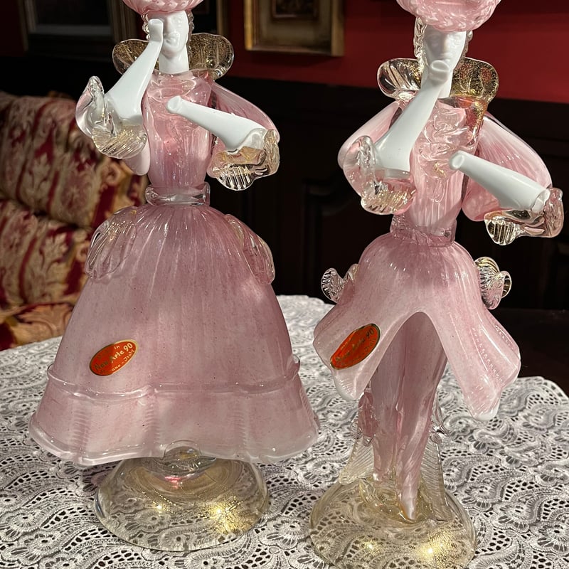 ムラーノガラス（ヴェネチアンガラス） 2体ペアセット | アンティーク