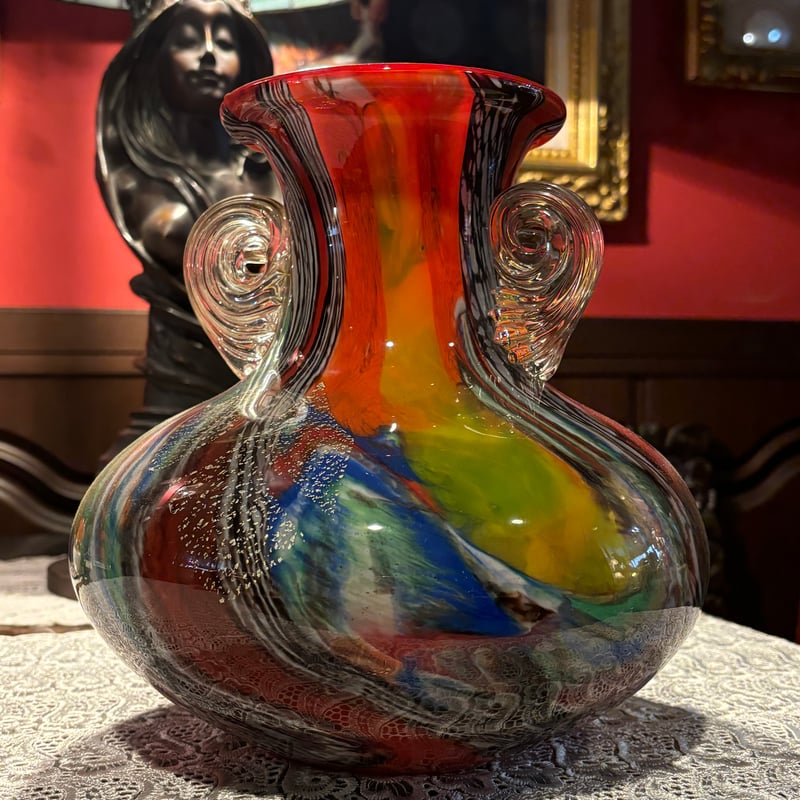 ムラーノガラス 花瓶 ヴェネチアンガラス イタリア製 イタリア
