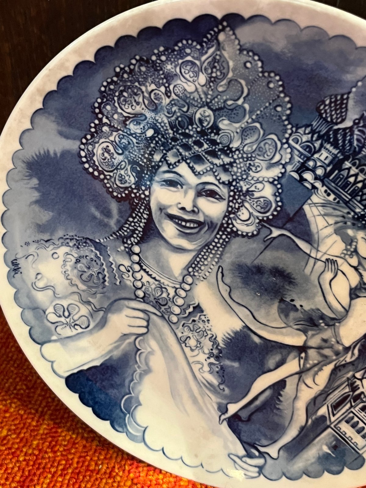 Meissen Aquatinta 1943イヤープレート わら小屋の中の聖家族 Meissen