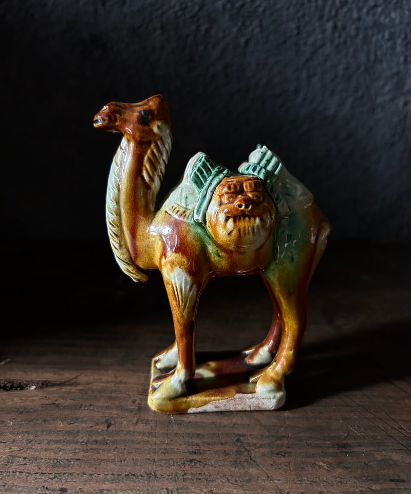 唐三彩のラクダの置物/中国/陶器/骨董/中サイズ | 骨董・アンティーク