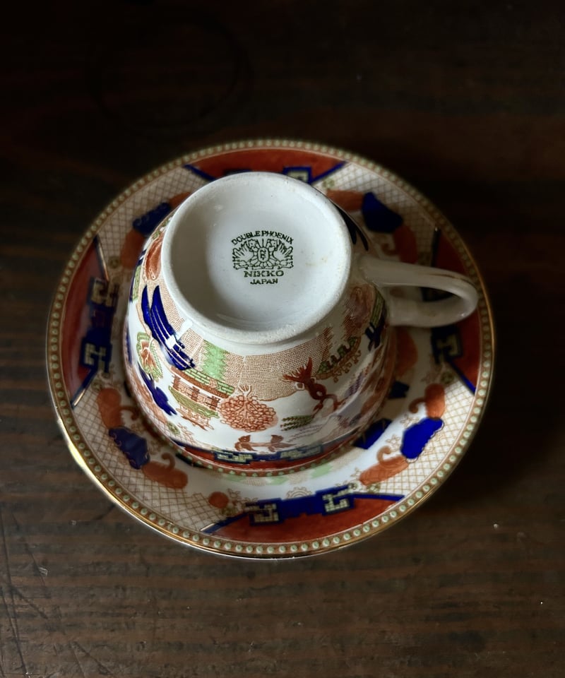 カップ＆ソーサーZ/NIKKO/赤/絵柄/アンティーク | 骨董・アンティーク