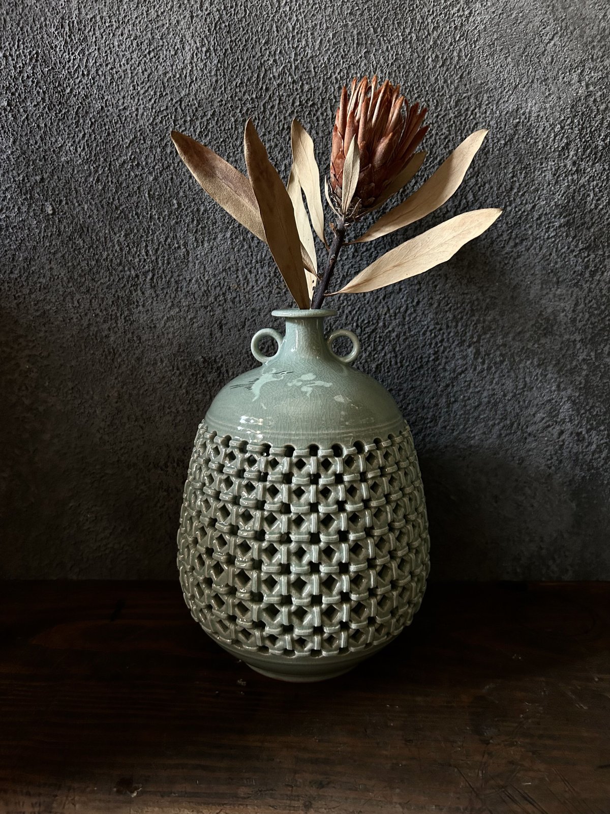 花瓶 壺 青磁 透かし 【公式通販】