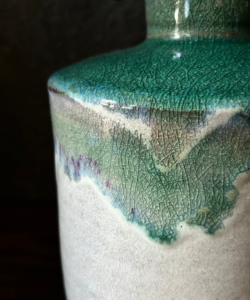 双耳花瓶/釉薬/緑/骨董 | 骨董・アンティークのオンラインショップ