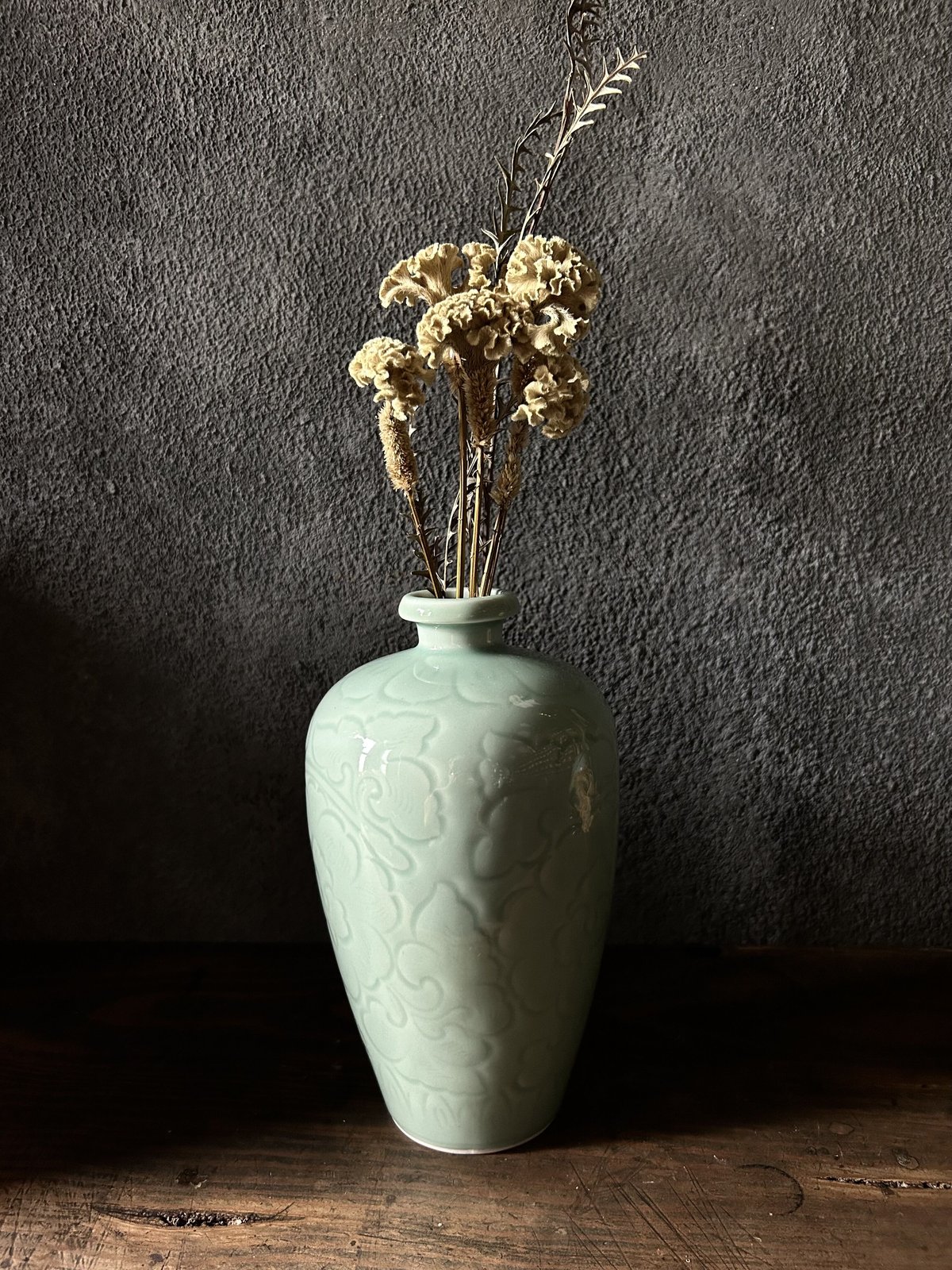 花器K11/徳利/青磁/花柄/陶器/花瓶 | 骨董・アンティークのオンライン