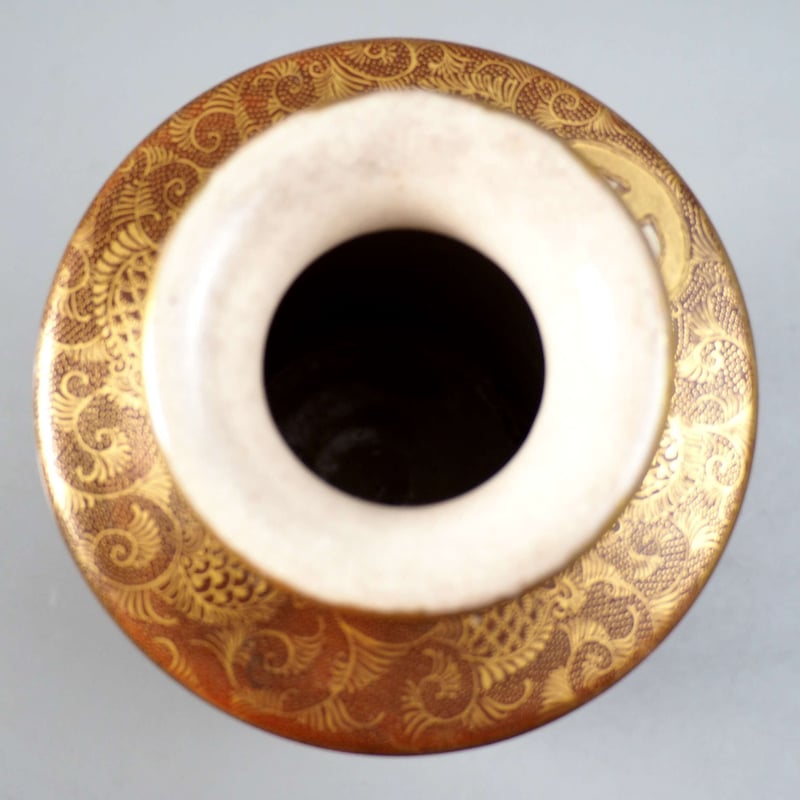 薩摩焼 神戸 大日本 長州山 高浮彫 羅漢 龍女 底部に在銘