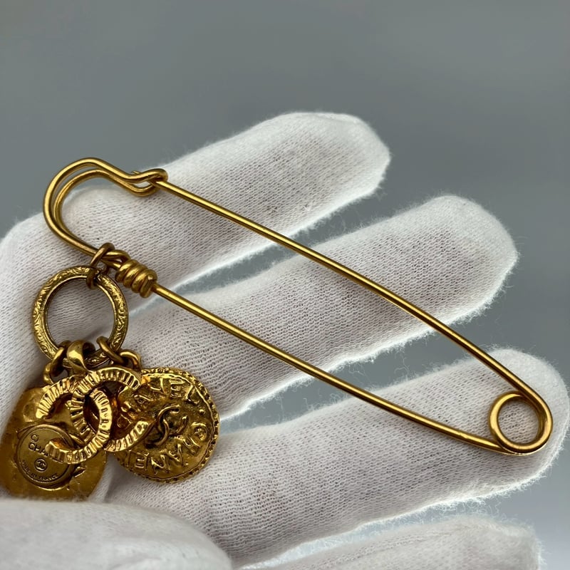 CHANEL (シャネル) ヴィンテージ ココマーク メダル ピン ブローチ