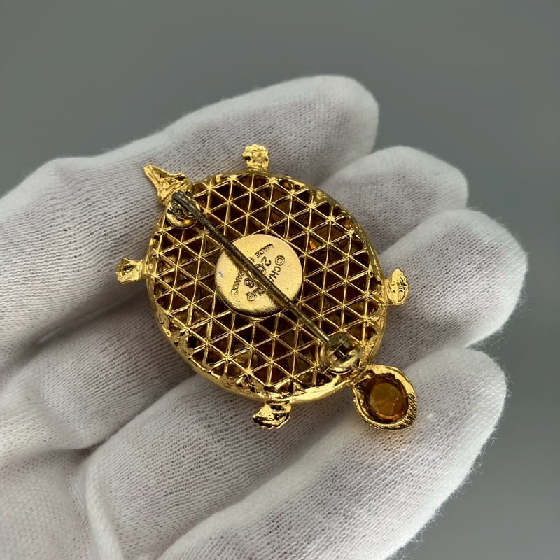 CHANEL (シャネル) ヴィンテージ グリポア カラーストーン カメ