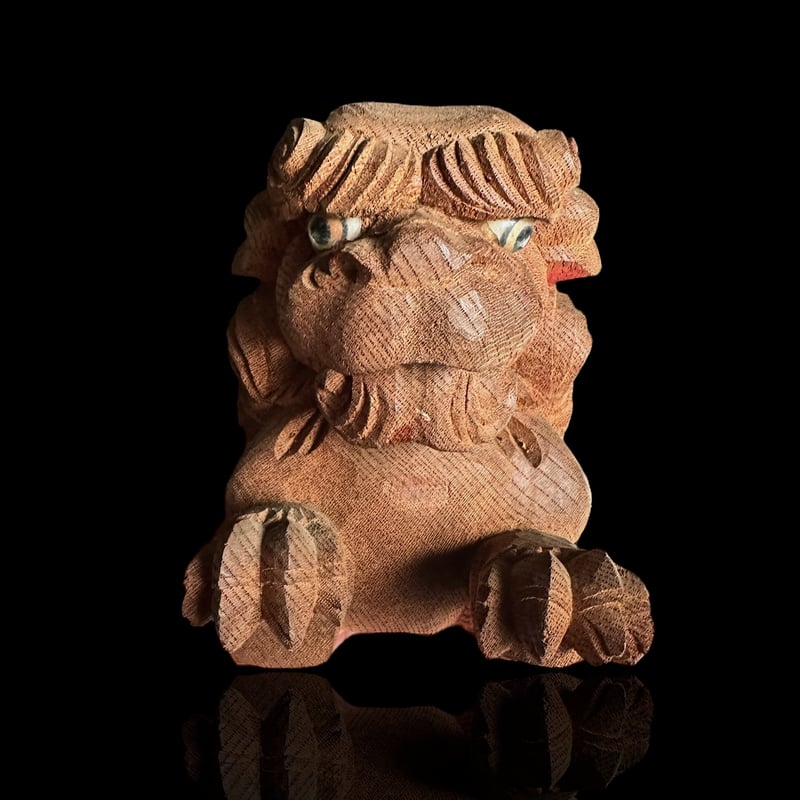 狛犬 小 木彫×2体 | 古物屋次元 オンラインショップ