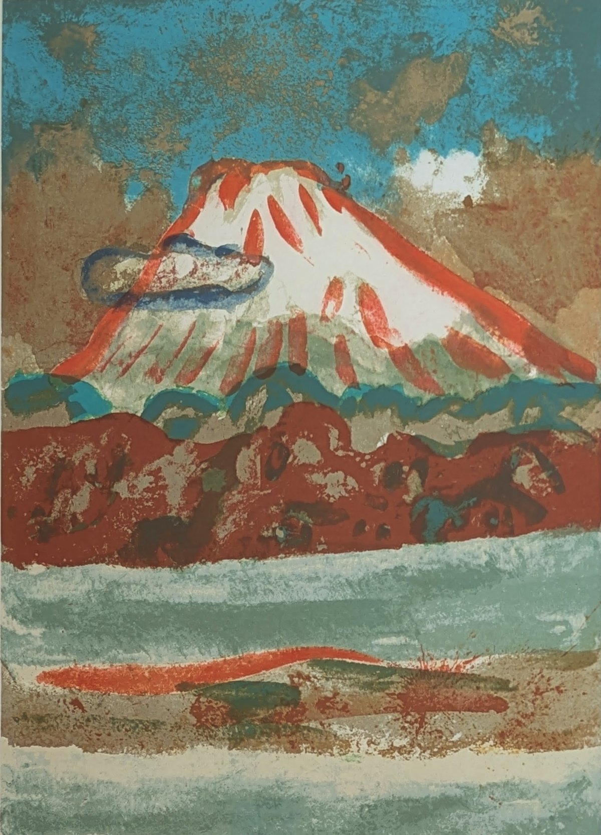 梅原龍三郎筆 油彩画 山と風景 Yahoo!オークション - 梅原龍三郎【浅間山】