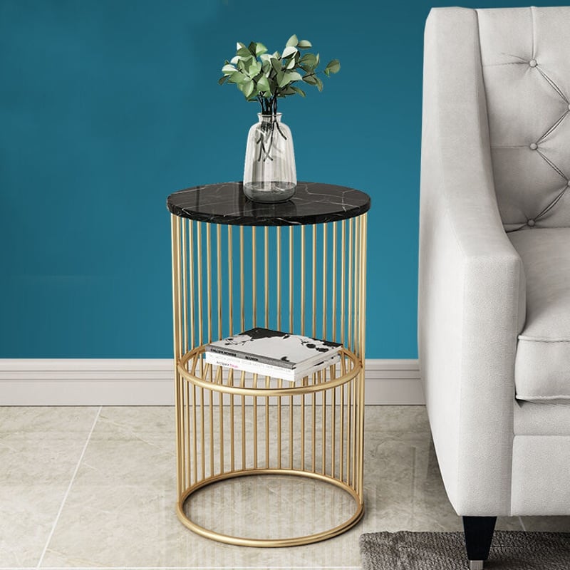 大理石ゴールドラインサイドテーブル | リビング＆ダイニング