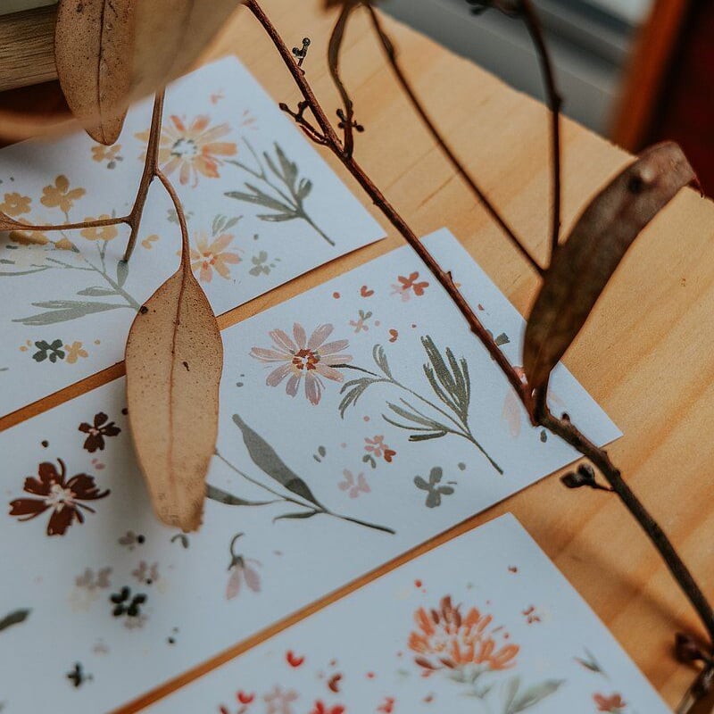 Meow Illustration 和紙 マスキングテープ 《Flower Field》 [M