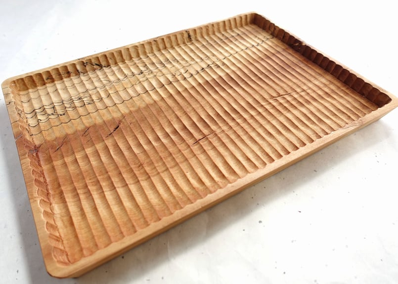 我谷盆 栃(トチ) 34×24×2.5cm ナチュラル | 明野の小さなお盆や