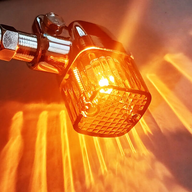 ヨーロピアン ウィンカー 角型/オレンジ/ブラック 4個 角型 メッキ