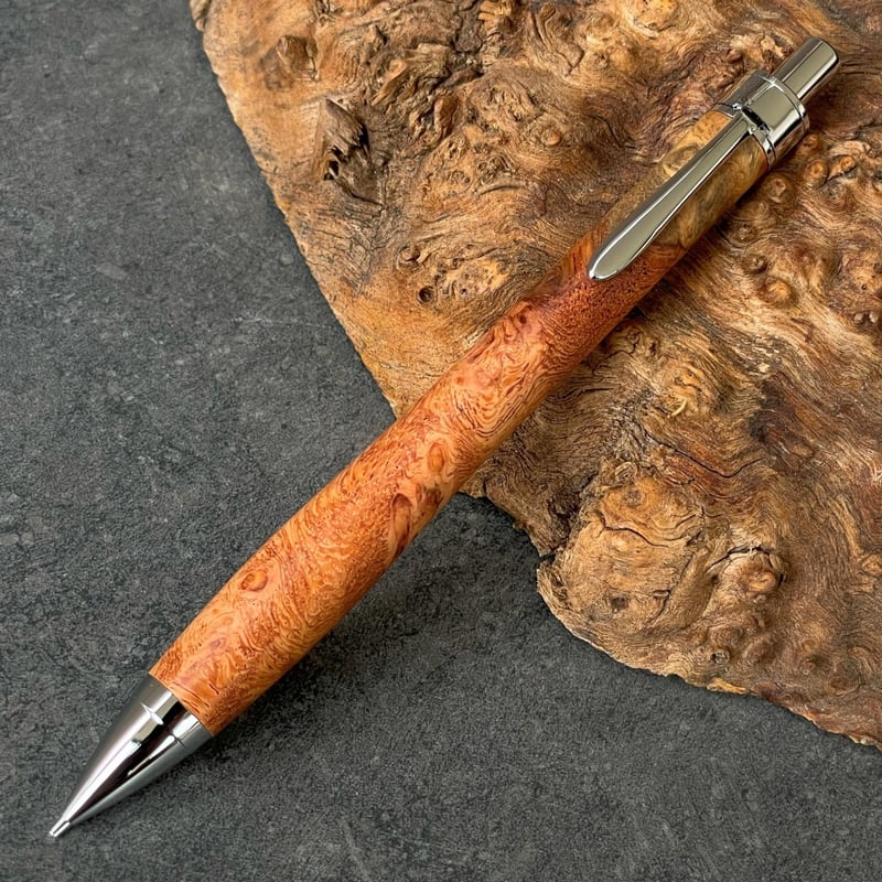 花梨瘤紅白 / UMA12 木軸シャープペンシル (520507) 【一点もの