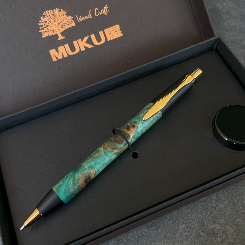 BLUEスタビライズドウッド・ポプラ瘤杢 / 新感覚の木軸ペン MP&BP